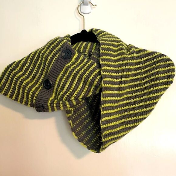 Eddie Bauer stripe convertible 3 button knit scarf - Picture 3 of 13